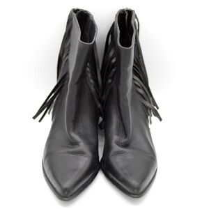 Steve Madden Country Fringe Black Ankle Booties